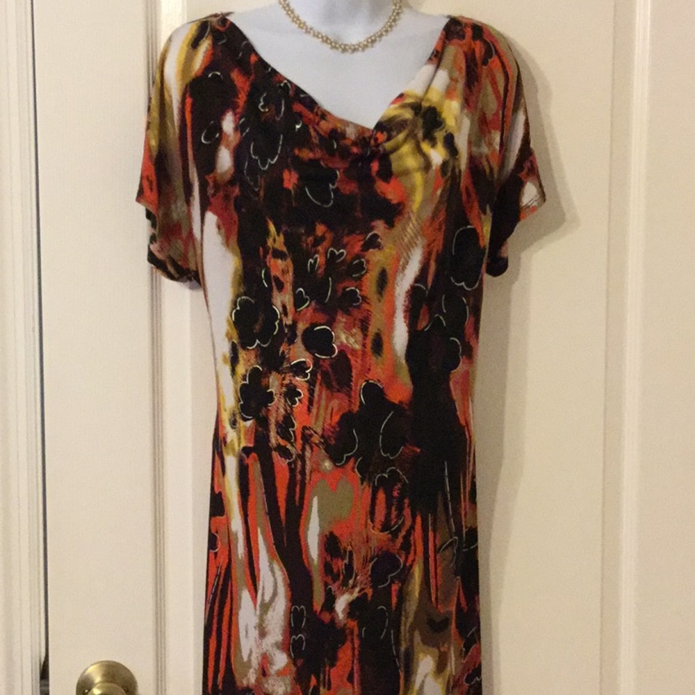 Free ship Cato colorful cowl neckline dress size L